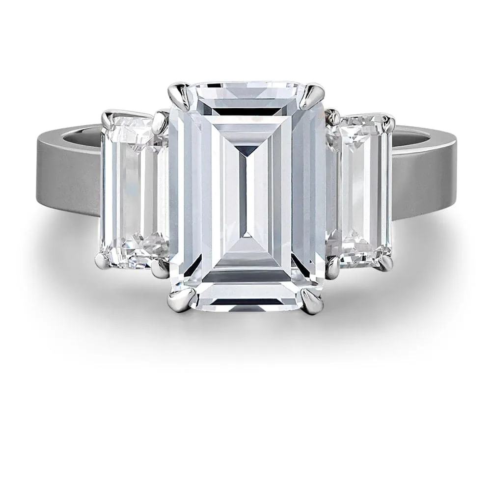 7.75 ct. t.w. Impressive Emerald Cut Trilogy Ring