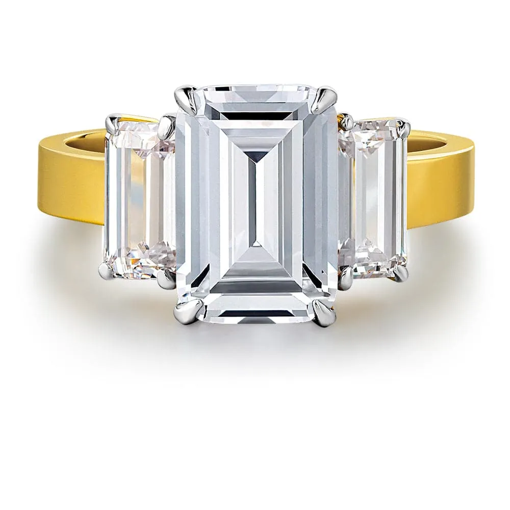 7.75 ct. t.w. Impressive Emerald Cut Trilogy Ring