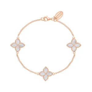 9ct Rose Gold White Mother of Pearl Eden Marquise Flower Bracelet