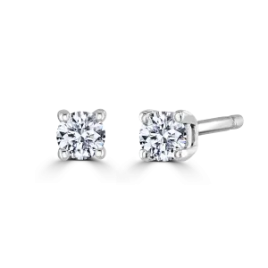 9ct White Gold 0.15ct Diamond Solitaire Stud Earrings