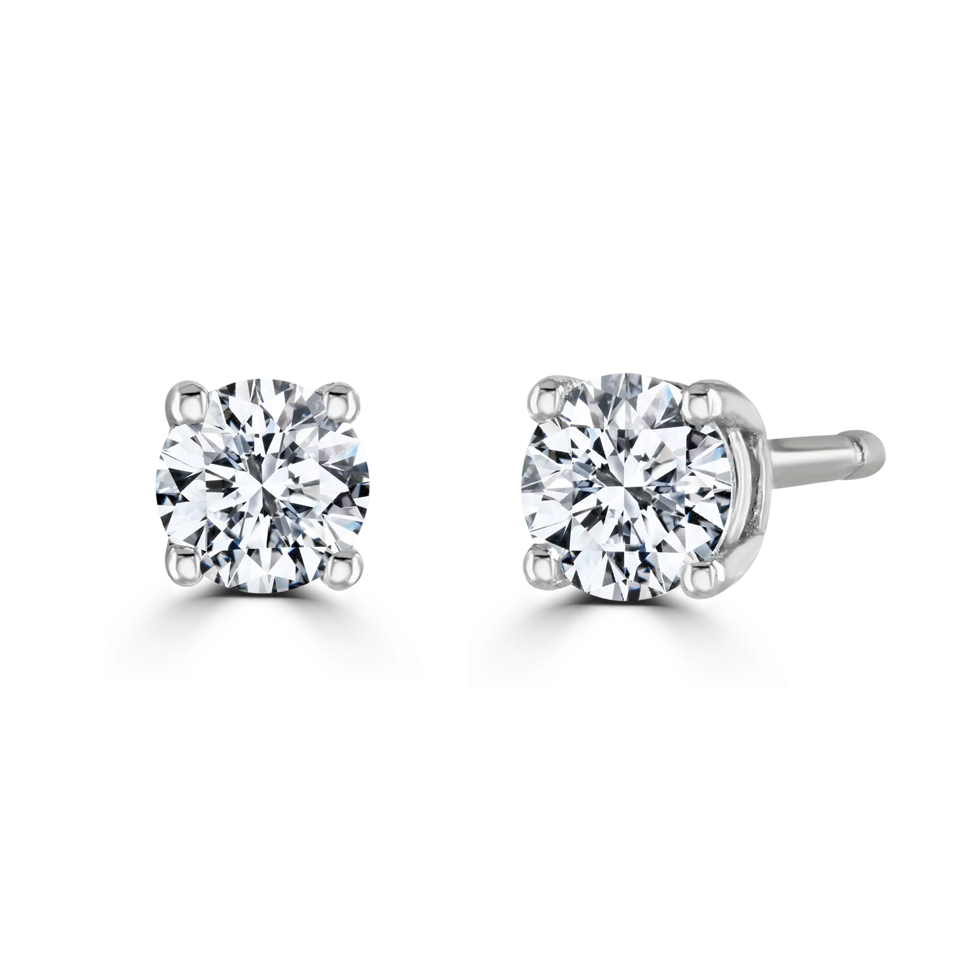 9ct White Gold 0.30ct Diamond Solitaire Stud Earrings