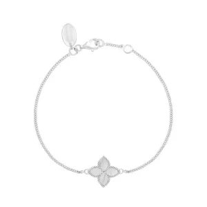9ct White Gold White Mother of Pearl Eden Marquise Flower Bracelet