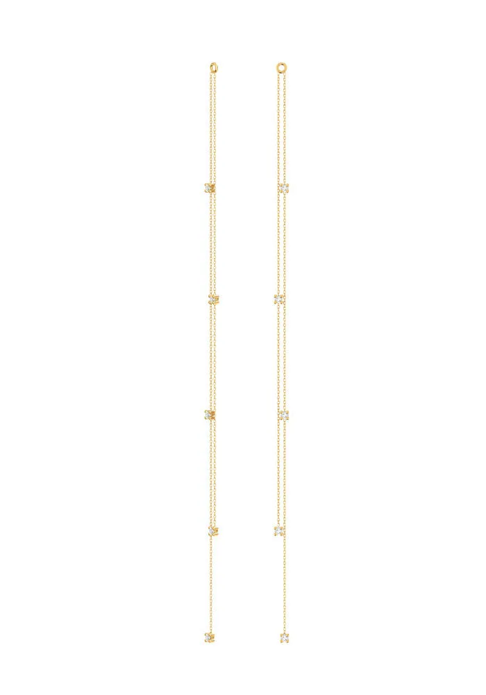 Adjustable Drops 18K Gold Pendant w. Lab-Grown Diamonds