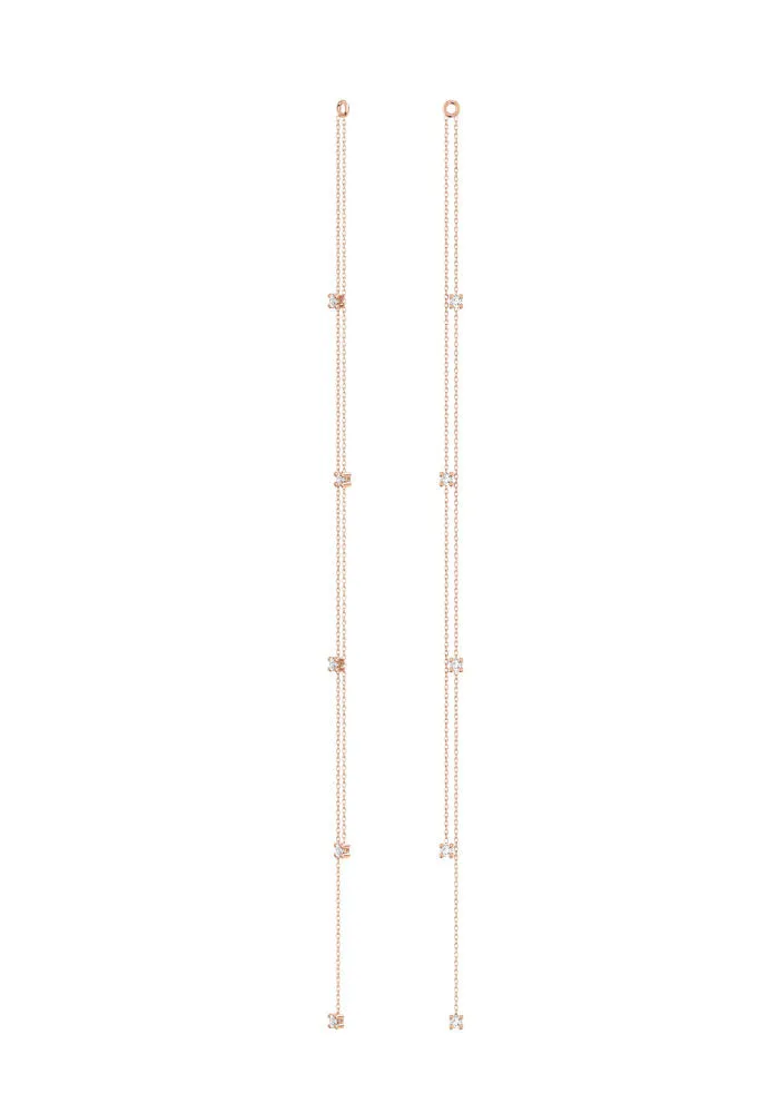 Adjustable Drops 18K Rosegold Pendant w. Lab-Grown Diamonds