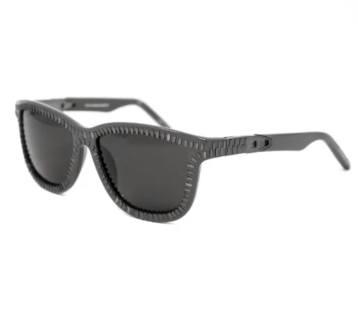 Alexander Wang Sunglasses Rectangular Grey Zip Motif AW3C4SUN