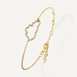 Allusia Love Accented 18K Gold Bracelet w. Diamonds