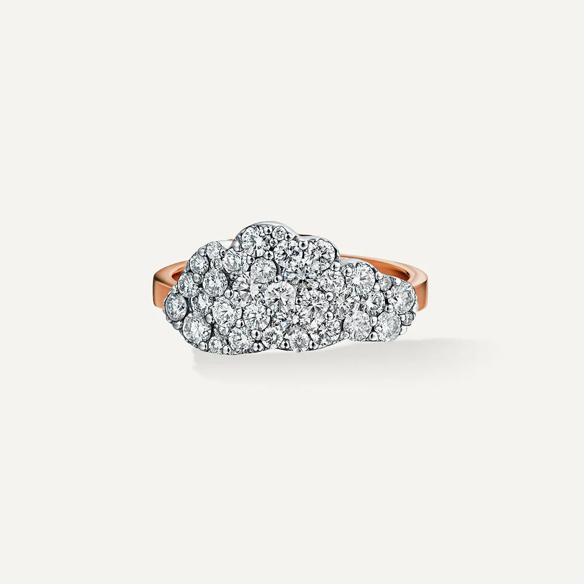 Allusia Love Clustered 18K Rosegold Ring w. Diamonds
