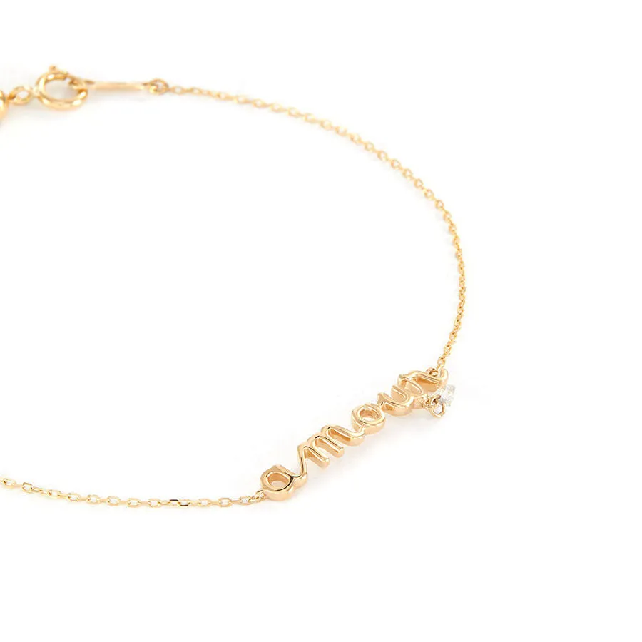 Amour 18K Gold or Rosegold Bracelet w. Diamond