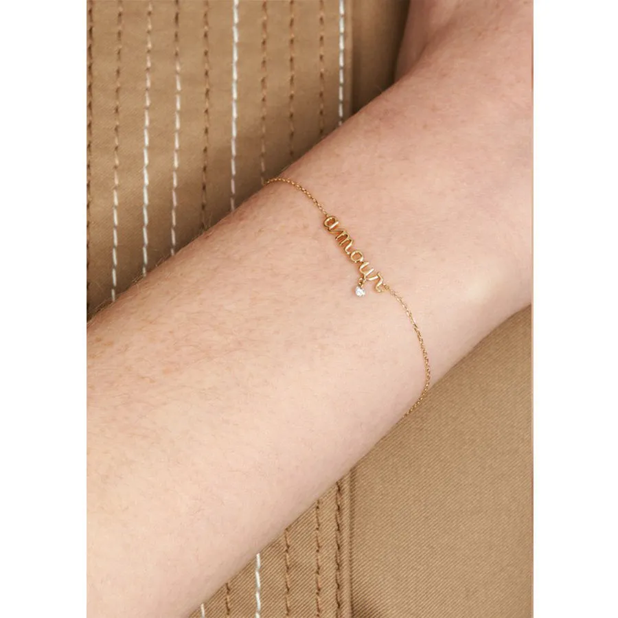 Amour 18K Gold or Rosegold Bracelet w. Diamond
