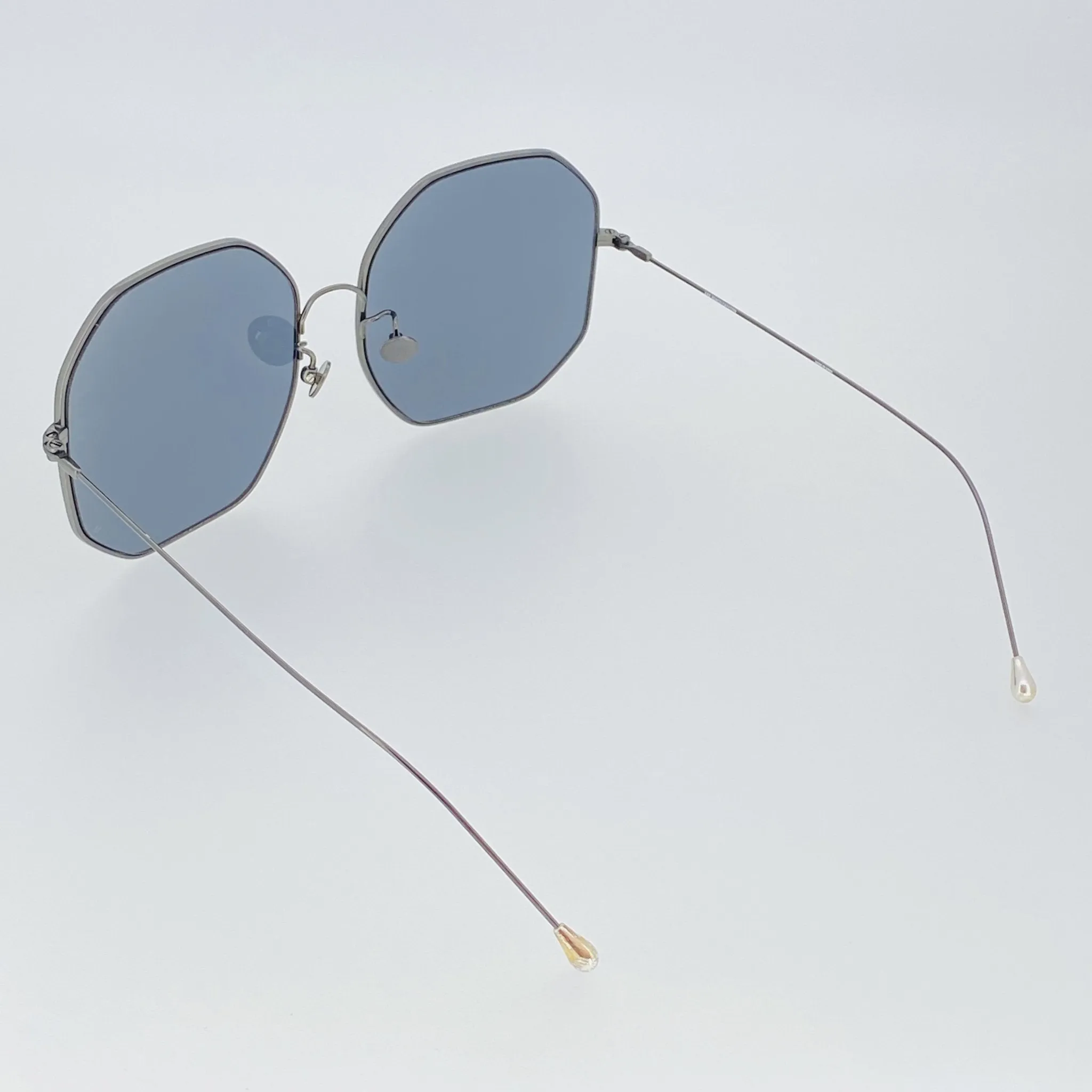 Ann Demeulemeester Sunglasses Oversized Gun Metal and Grey