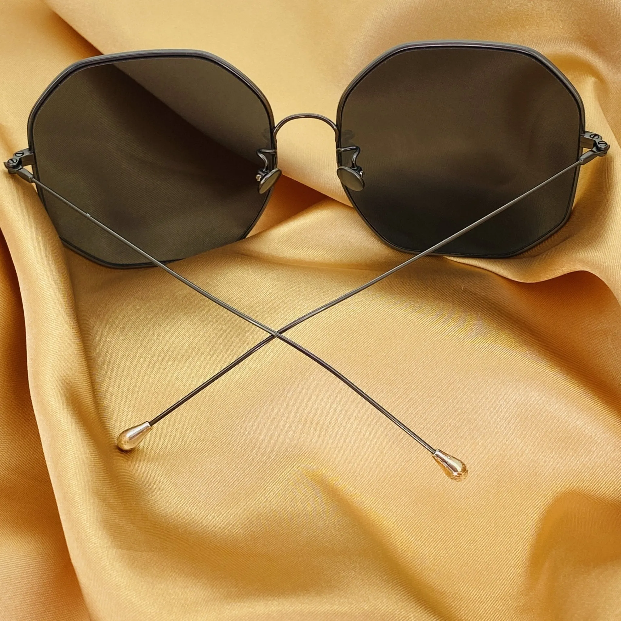 Ann Demeulemeester Sunglasses Oversized Gun Metal and Grey