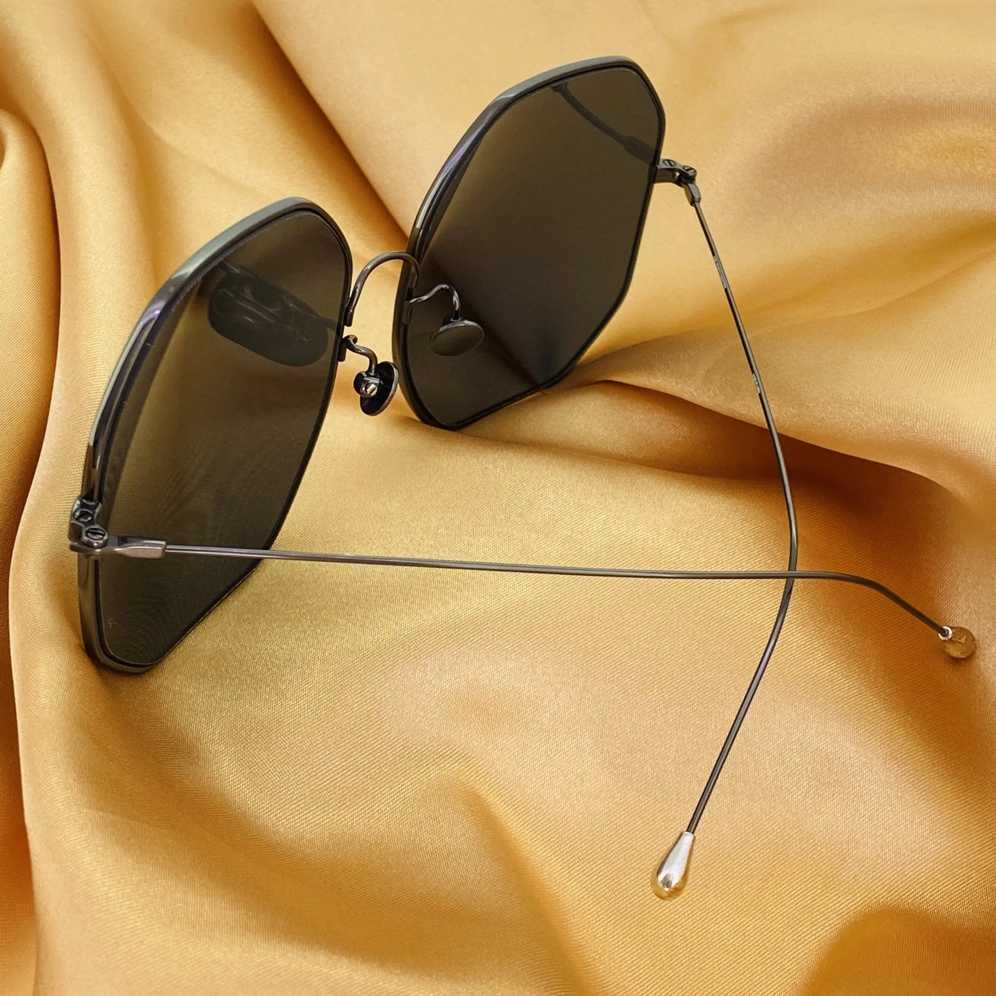 Ann Demeulemeester Sunglasses Oversized Gun Metal and Grey