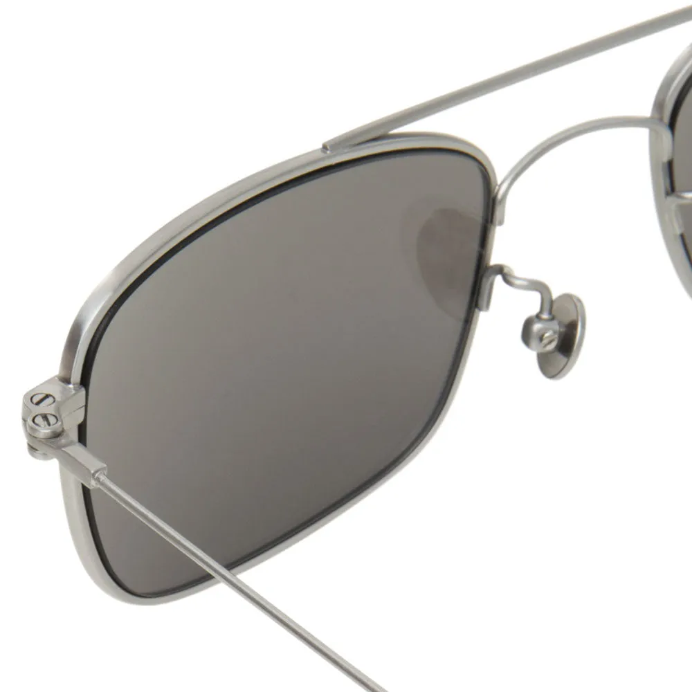 Ann Demeulemeester Sunglasses Rectangular Antique Aviator White Gold & Silver Mirror