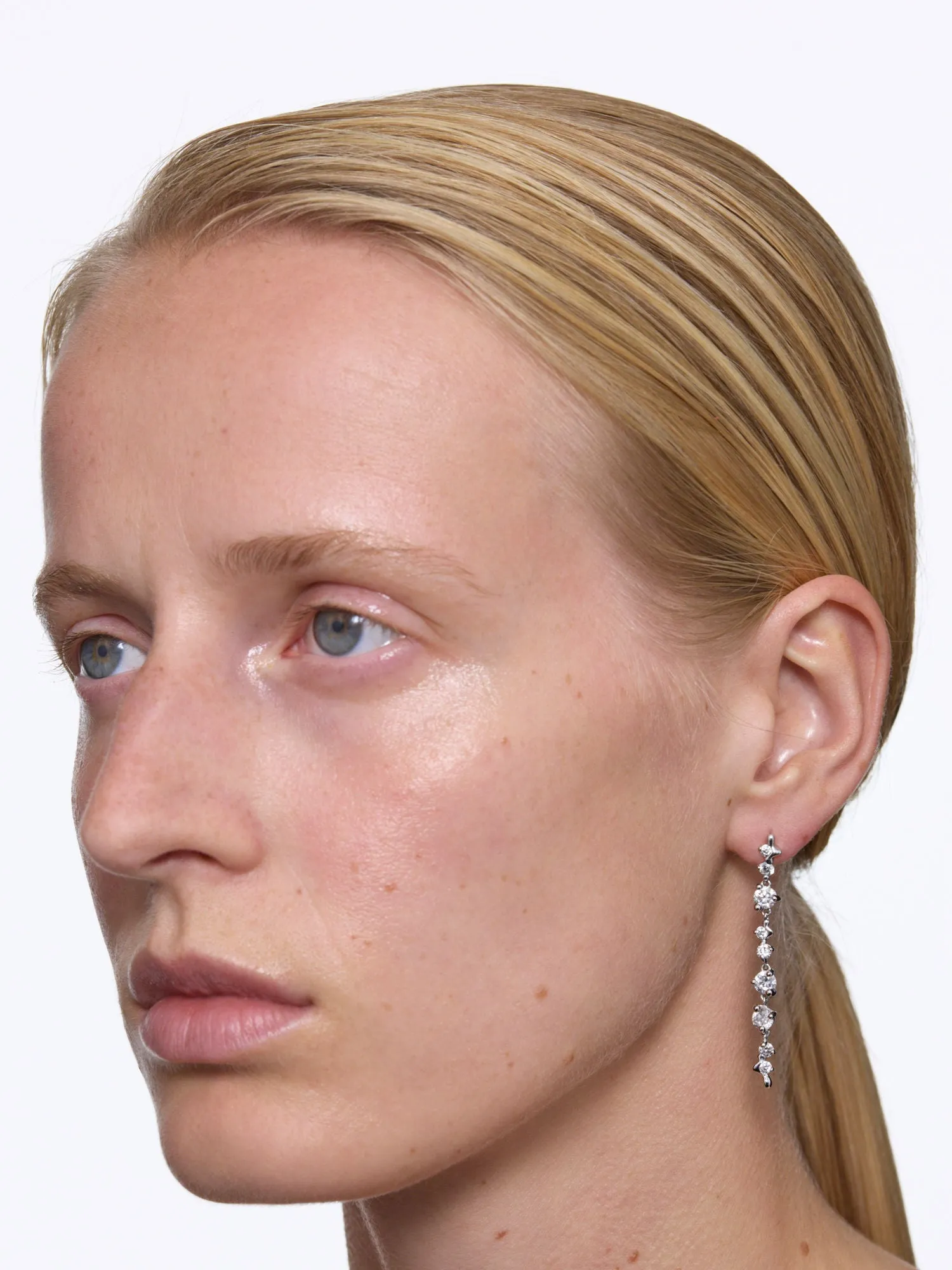 Arctic Large Silver Earring w. Zirconia