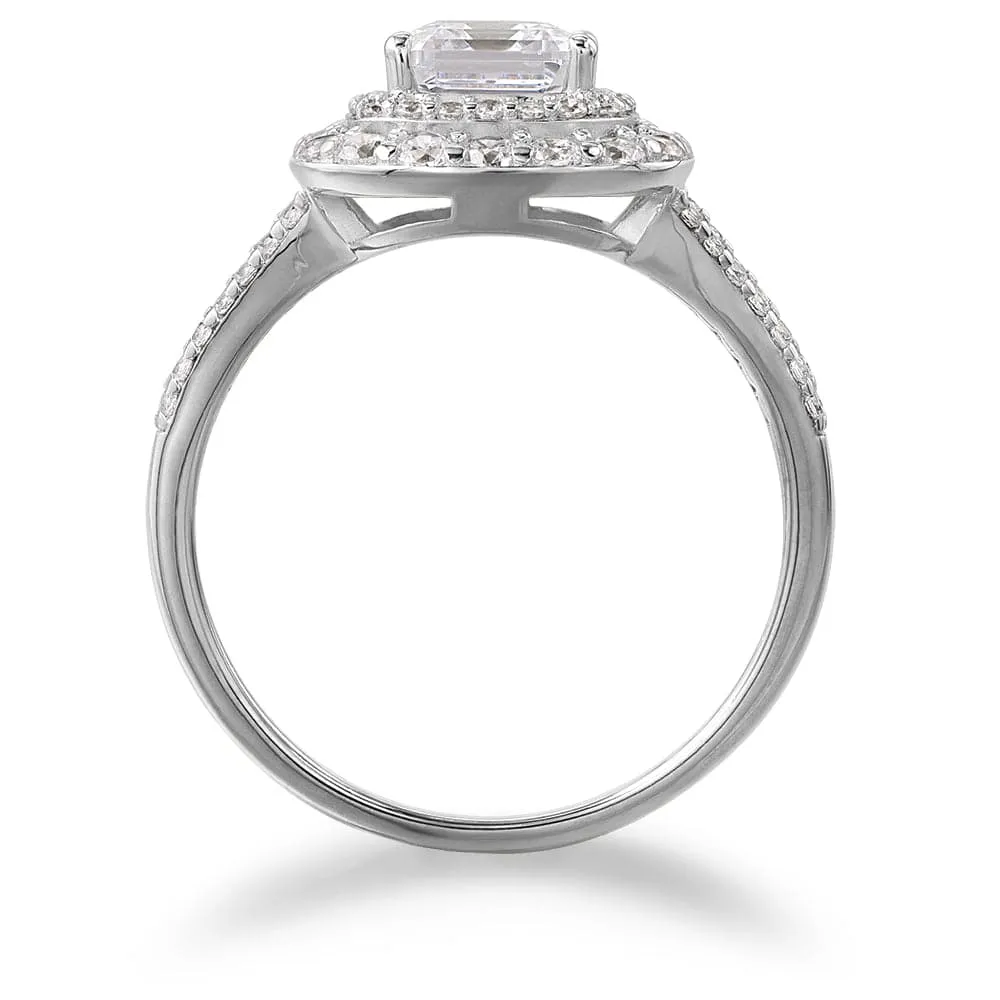 Asscher Cut Double Halo Ring