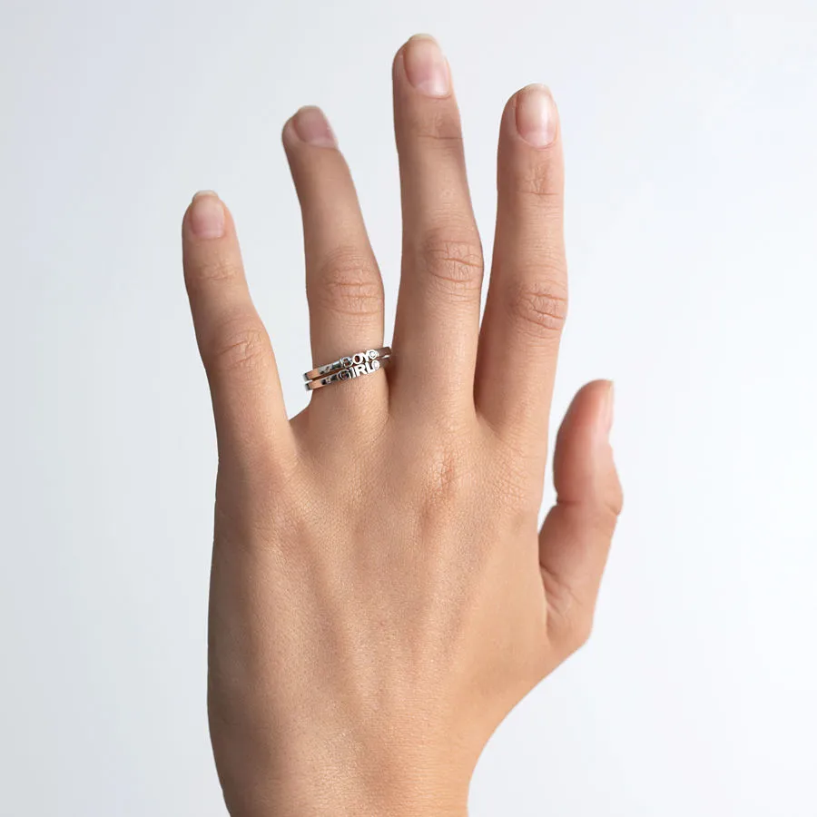 Becoming Boy 14K or 18K Whitegold Ring w. Lab-Grown Diamond
