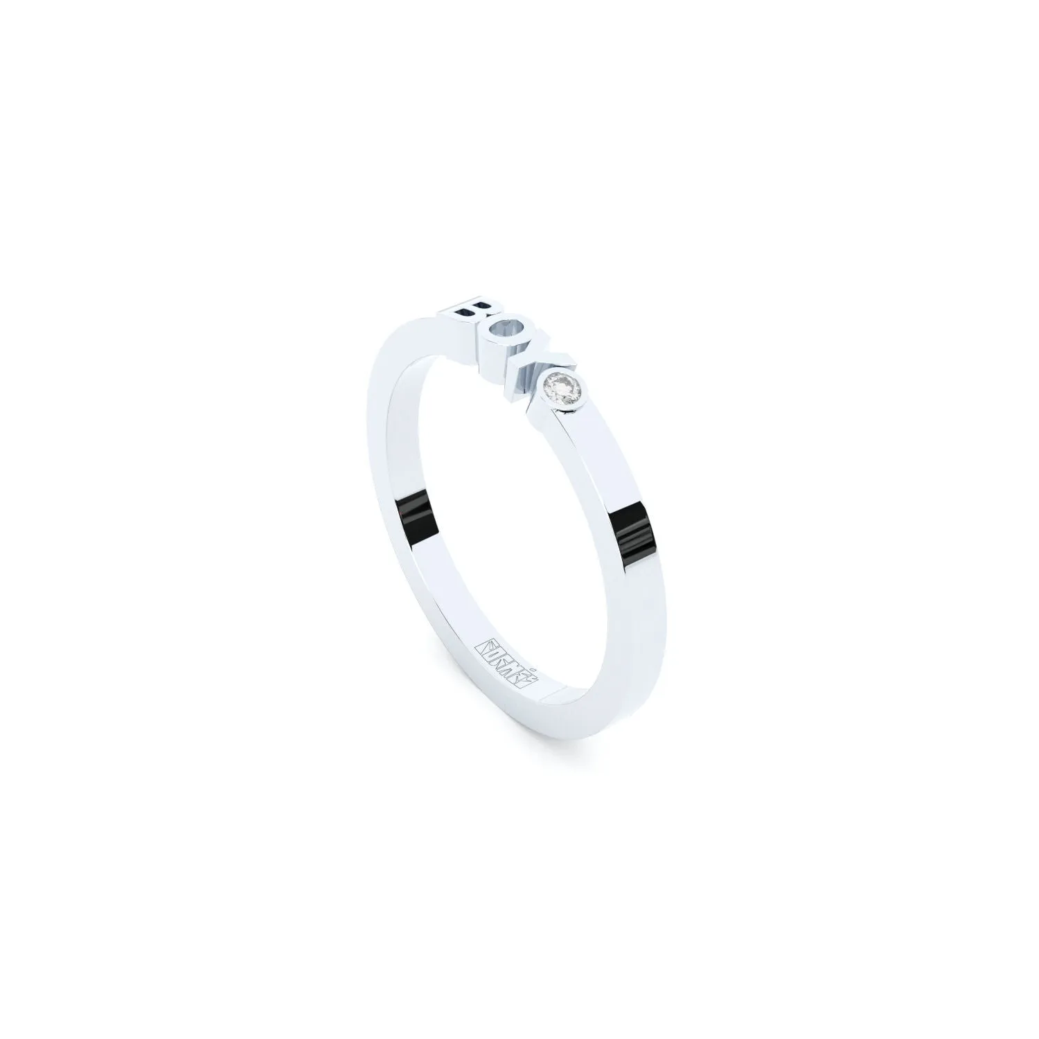 Becoming Boy 14K or 18K Whitegold Ring w. Lab-Grown Diamond