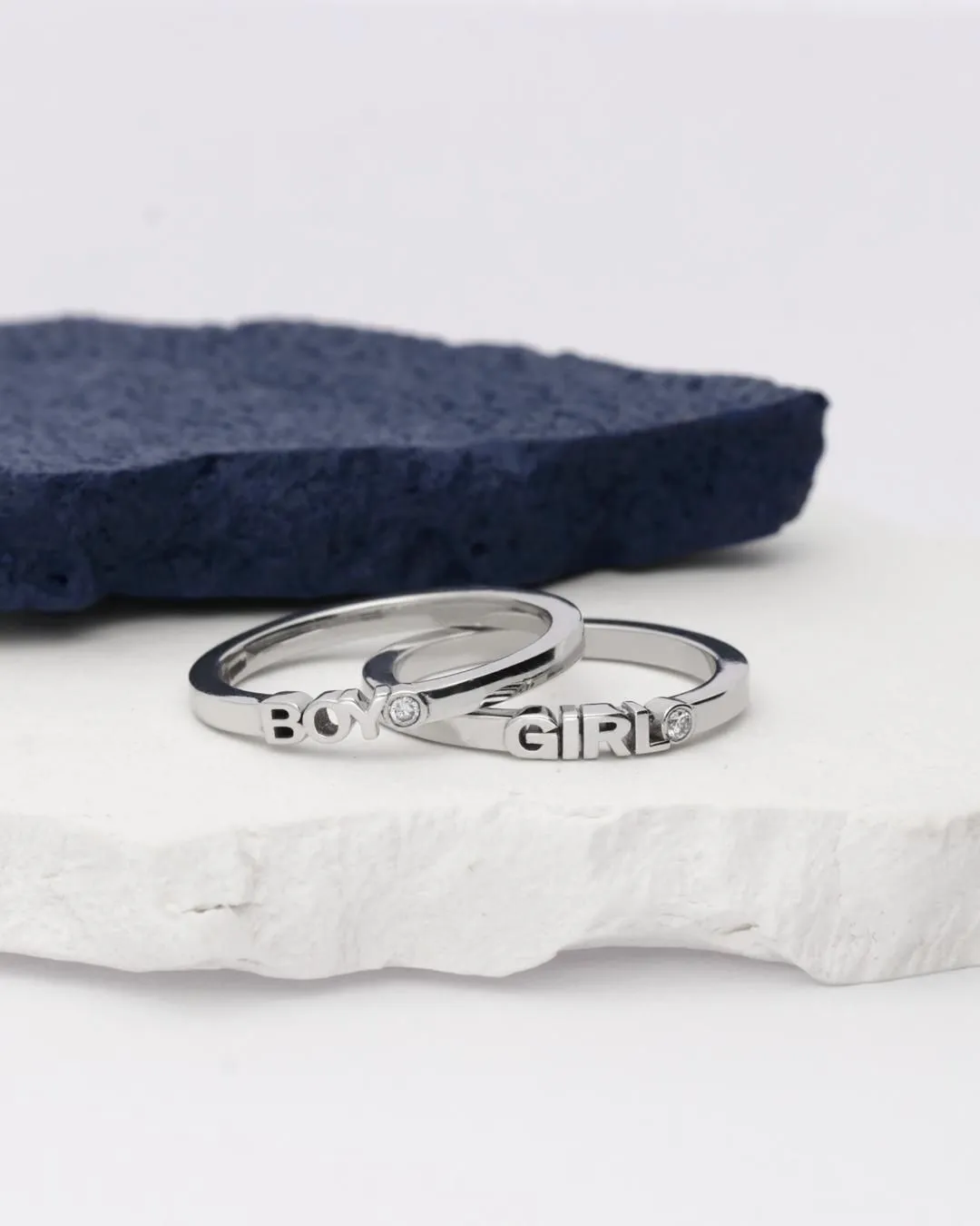 Becoming Boy 14K or 18K Whitegold Ring w. Lab-Grown Diamond