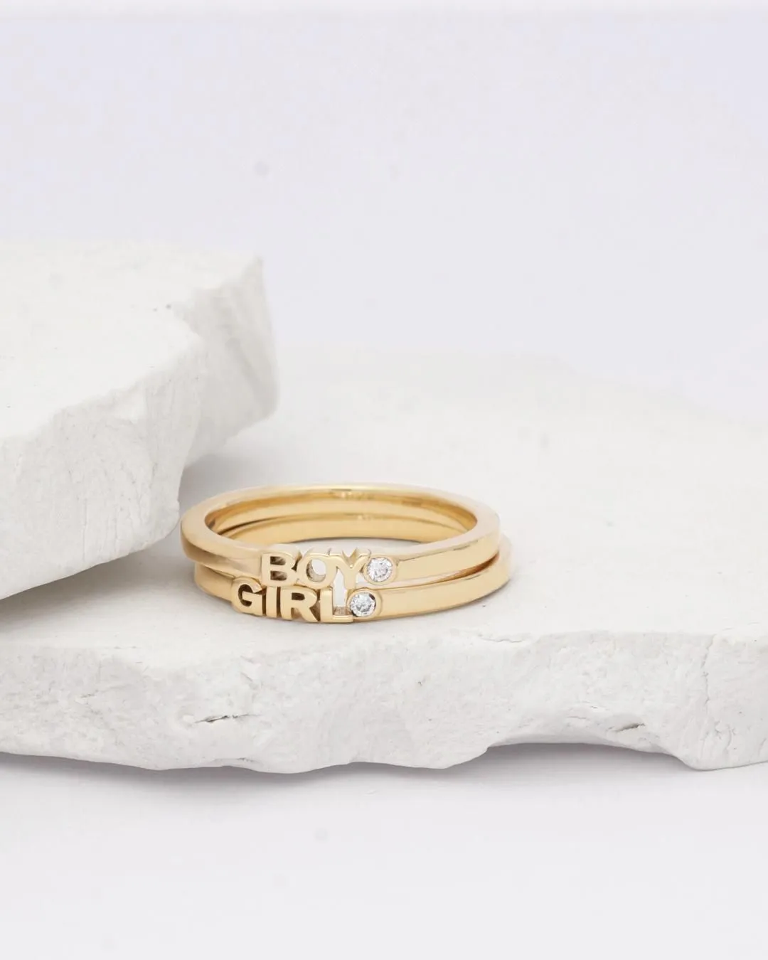 Becoming Girl 14K or 18K Gold Ring w. Lab-Grown Diamond