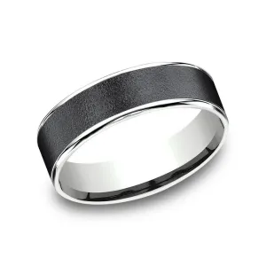 Benchmark Tantalum and 14k White Gold 6.5mm Wedding Band
