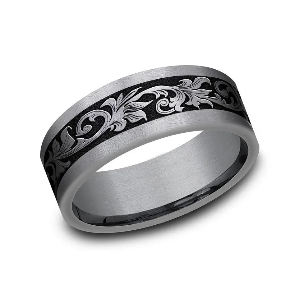Benchmark Tantalum and Titanium 8mm Wedding Band