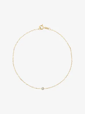 Bezel 0.03 14K Gold Bracelet w. Diamond
