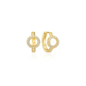 Biella 18K Gold Plated Hoops w. Zirconia
