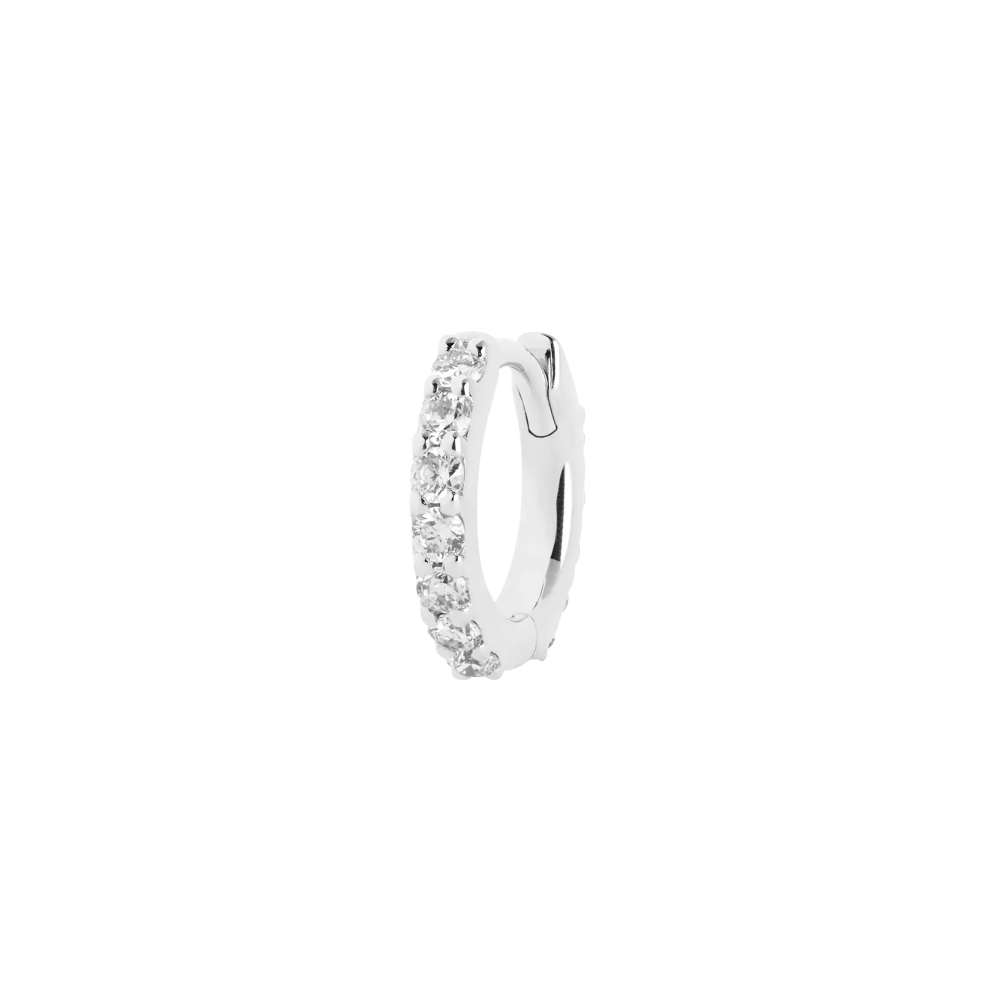 Bovary 8 14K White Gold Huggie w. Lab-Grown Diamonds