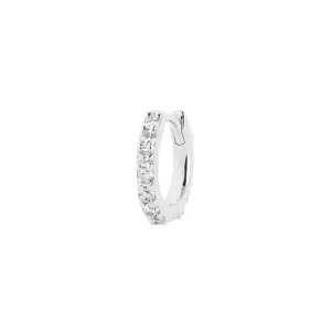 Bovary 8 14K White Gold Huggie w. Lab-Grown Diamonds