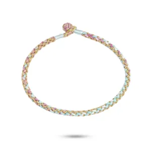 Braided Silver/Mixed coloured  Bracelet