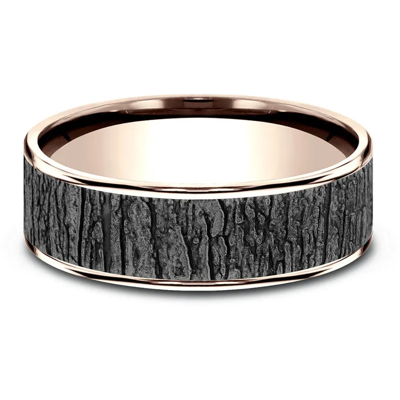 Brook & Branch "The Hazel" 14K Rose Gold & Tantalum Wedding Band