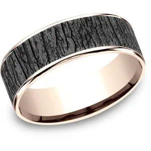 Brook & Branch "The Hazel" 14K Rose Gold & Tantalum Wedding Band