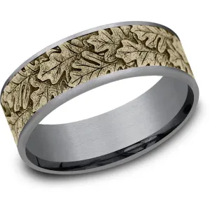 Brook & Branch "The Oak" 14K Yellow Gold & Tantalum Wedding Band