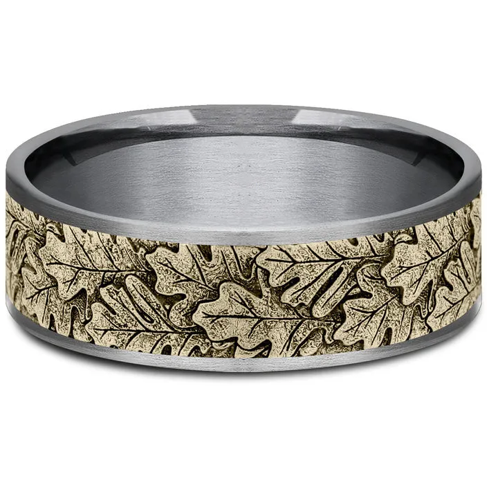 Brook & Branch "The Oak" 14K Yellow Gold & Tantalum Wedding Band
