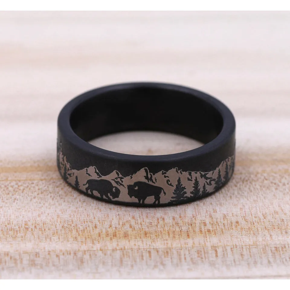 Brook & Branch "The Roamer" Tantalum Buffalo Wedding Band
