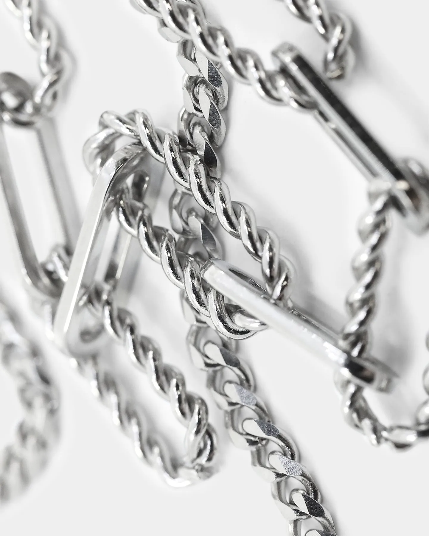 Cable And Diamond Cut Chain Set Stainless Steel