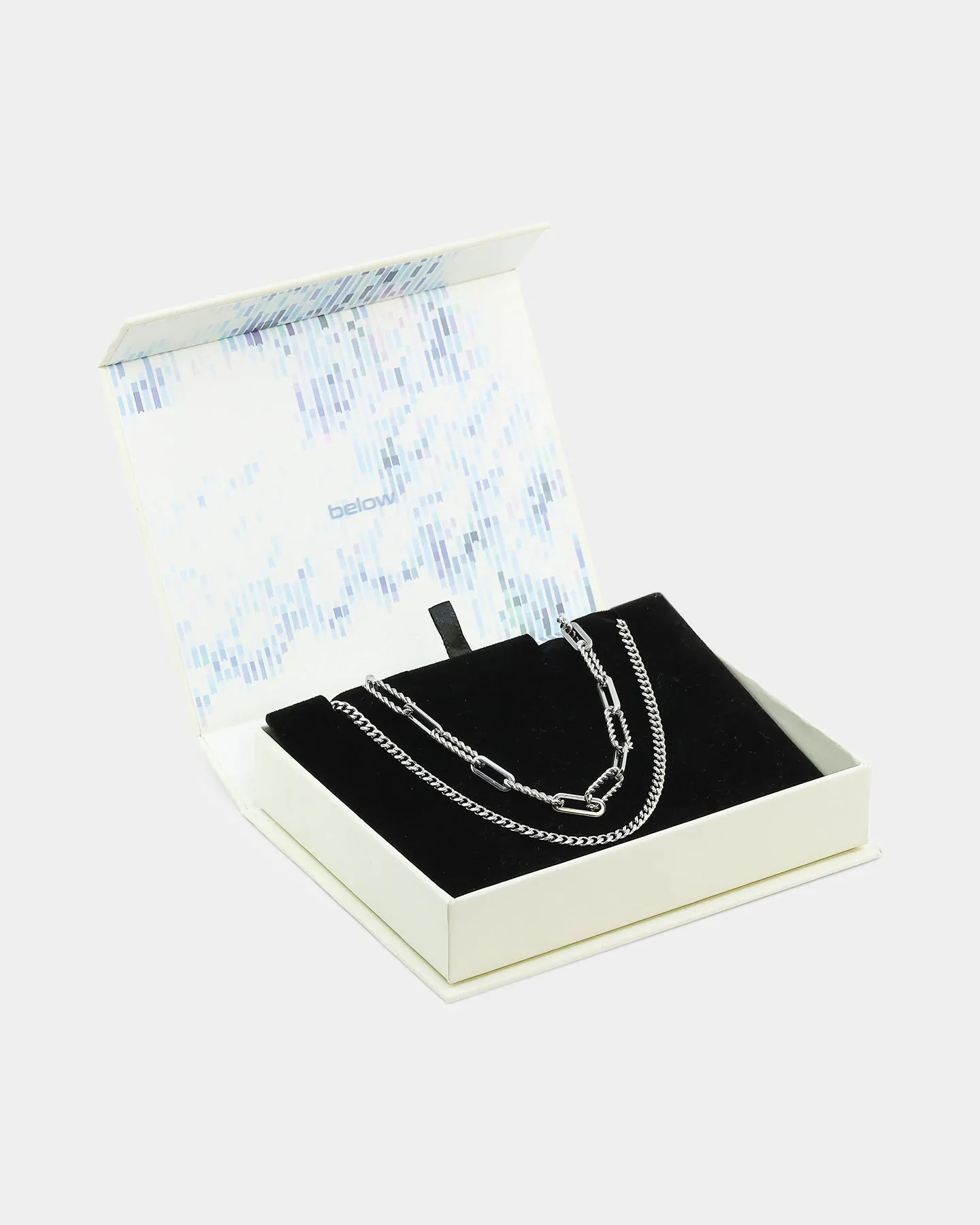 Cable And Diamond Cut Chain Set Stainless Steel