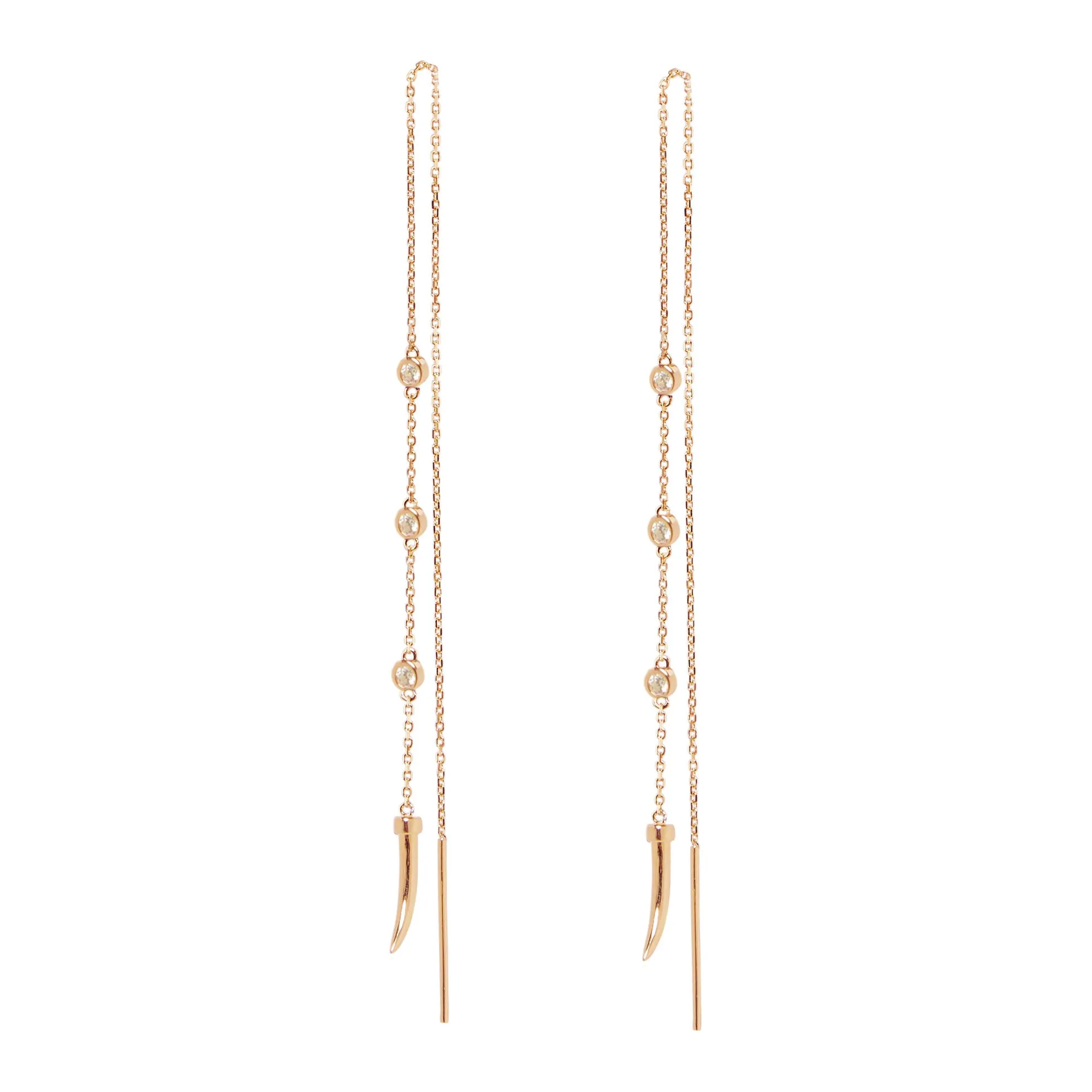 Capsule Pair Gold Plated Earrings w. Crystal