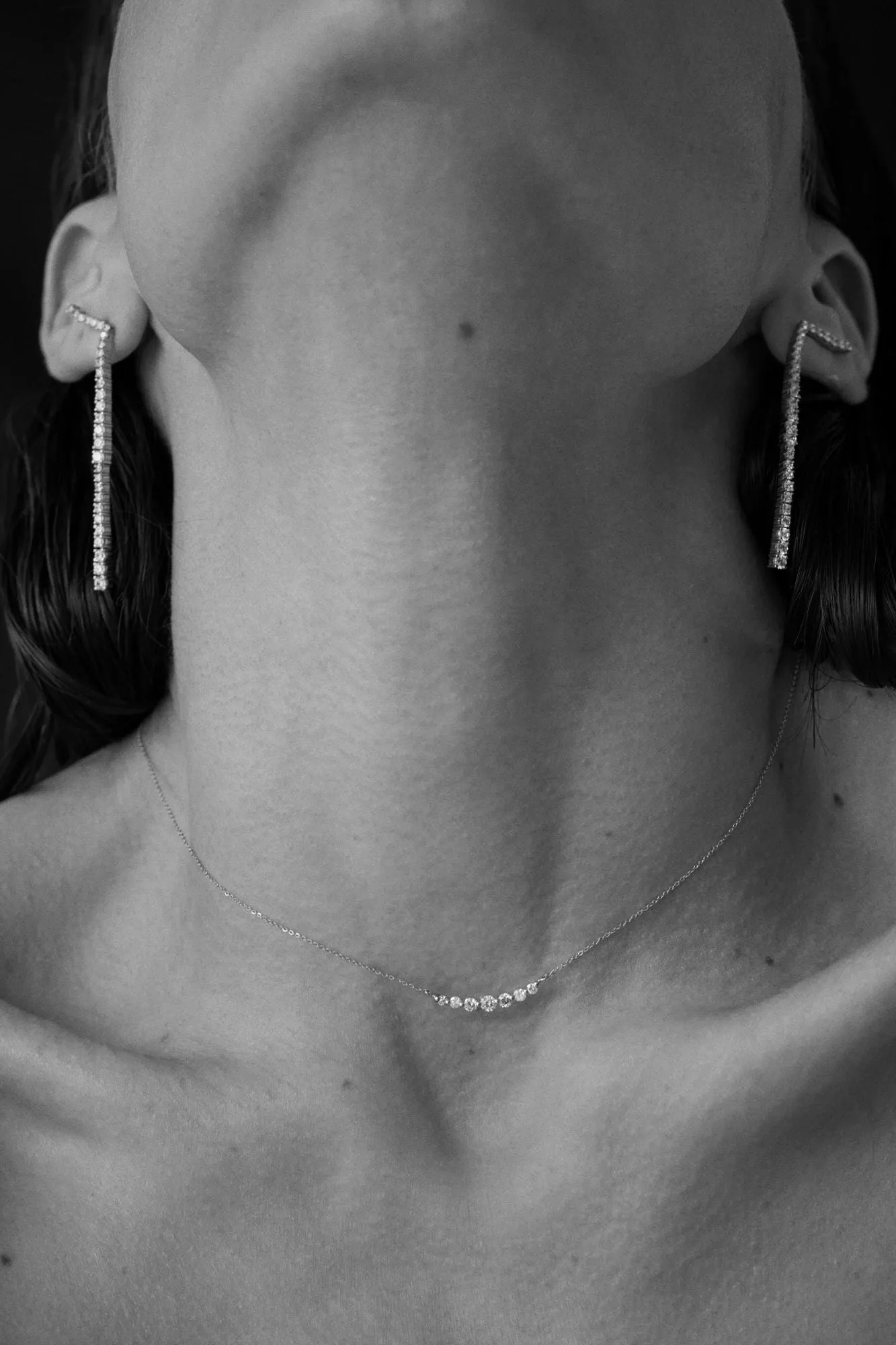 Cascade Degrade 18K Rosegold Earrings w. Lab-Grown Diamonds