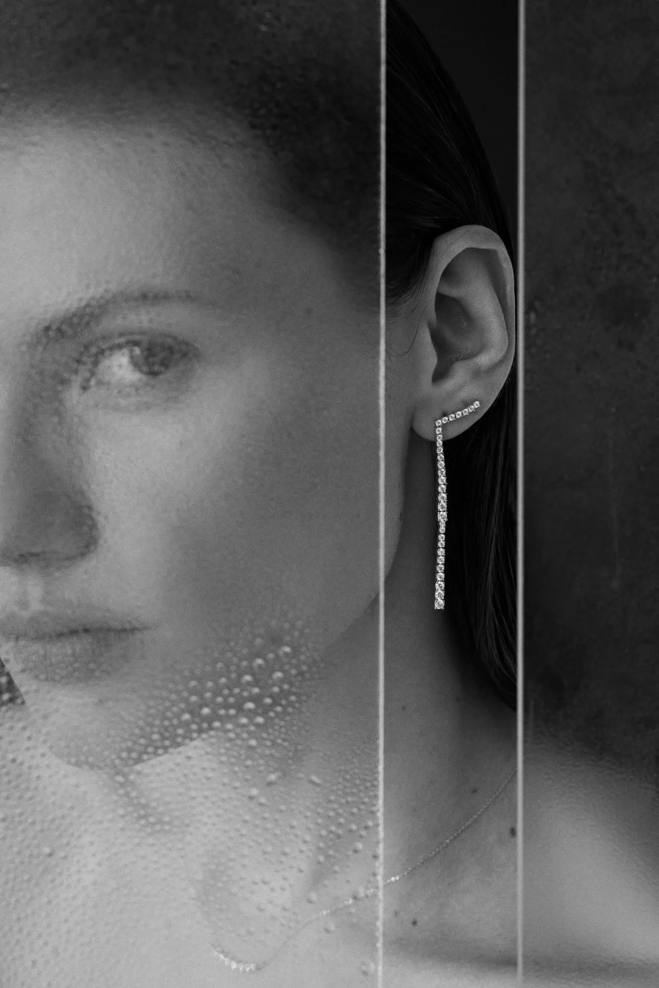 Cascade Degrade 18K Rosegold Earrings w. Lab-Grown Diamonds