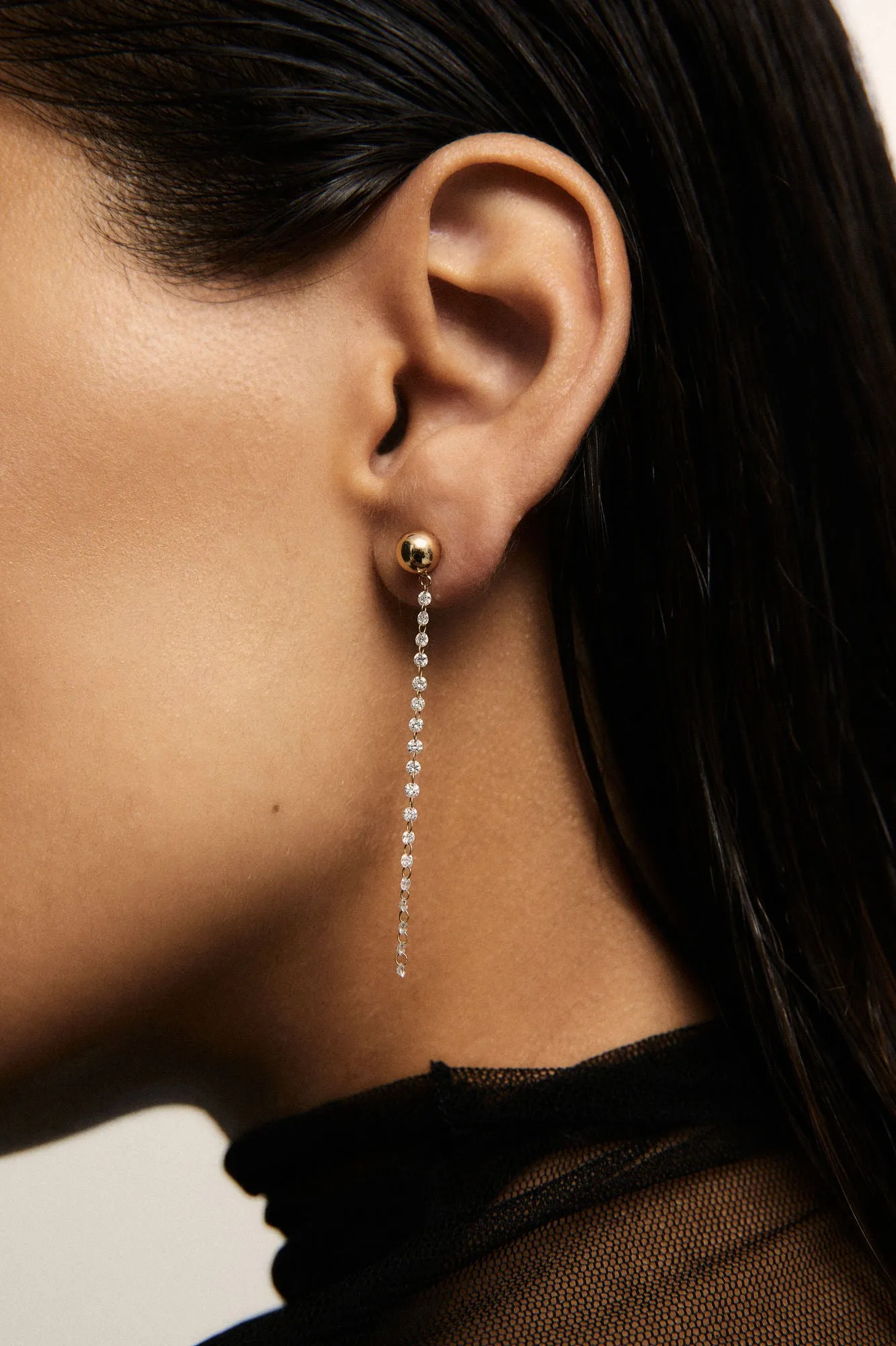 Cascade Nude 18K Gold Earrings w. Lab-Grown Diamonds
