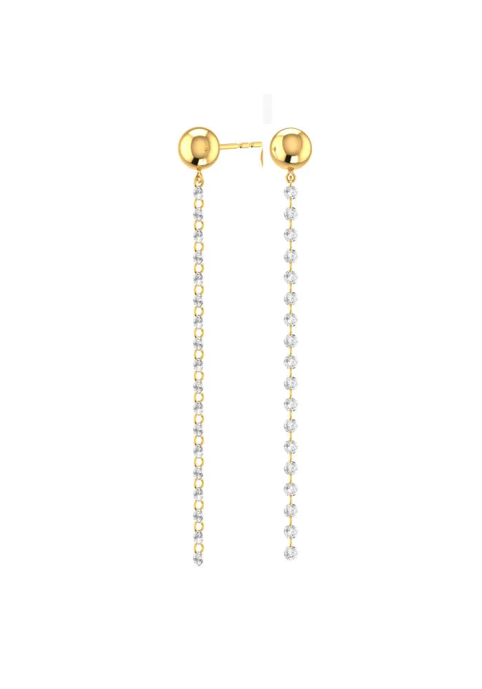 Cascade Nude 18K Gold Earrings w. Lab-Grown Diamonds