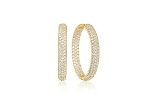 Catania Gold Plated Earrings w. White Zirconias