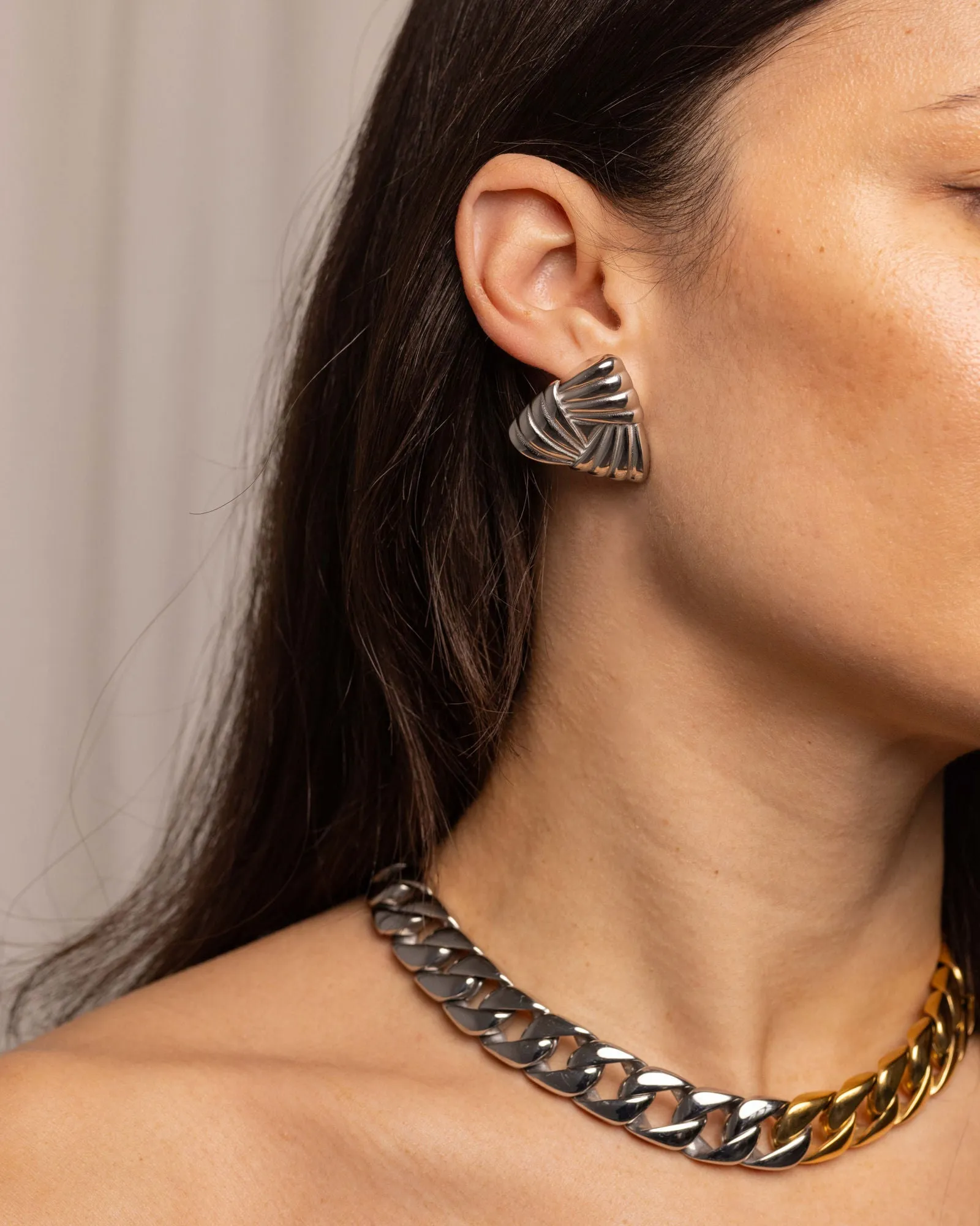 Chunky Triangular Polished Earrings