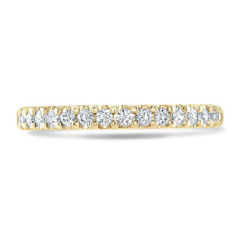 Claw Set Round Brilliant Cut Diamond Band In 18ct Yellow Gold