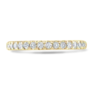 Claw Set Round Brilliant Cut Diamond Band In 18ct Yellow Gold