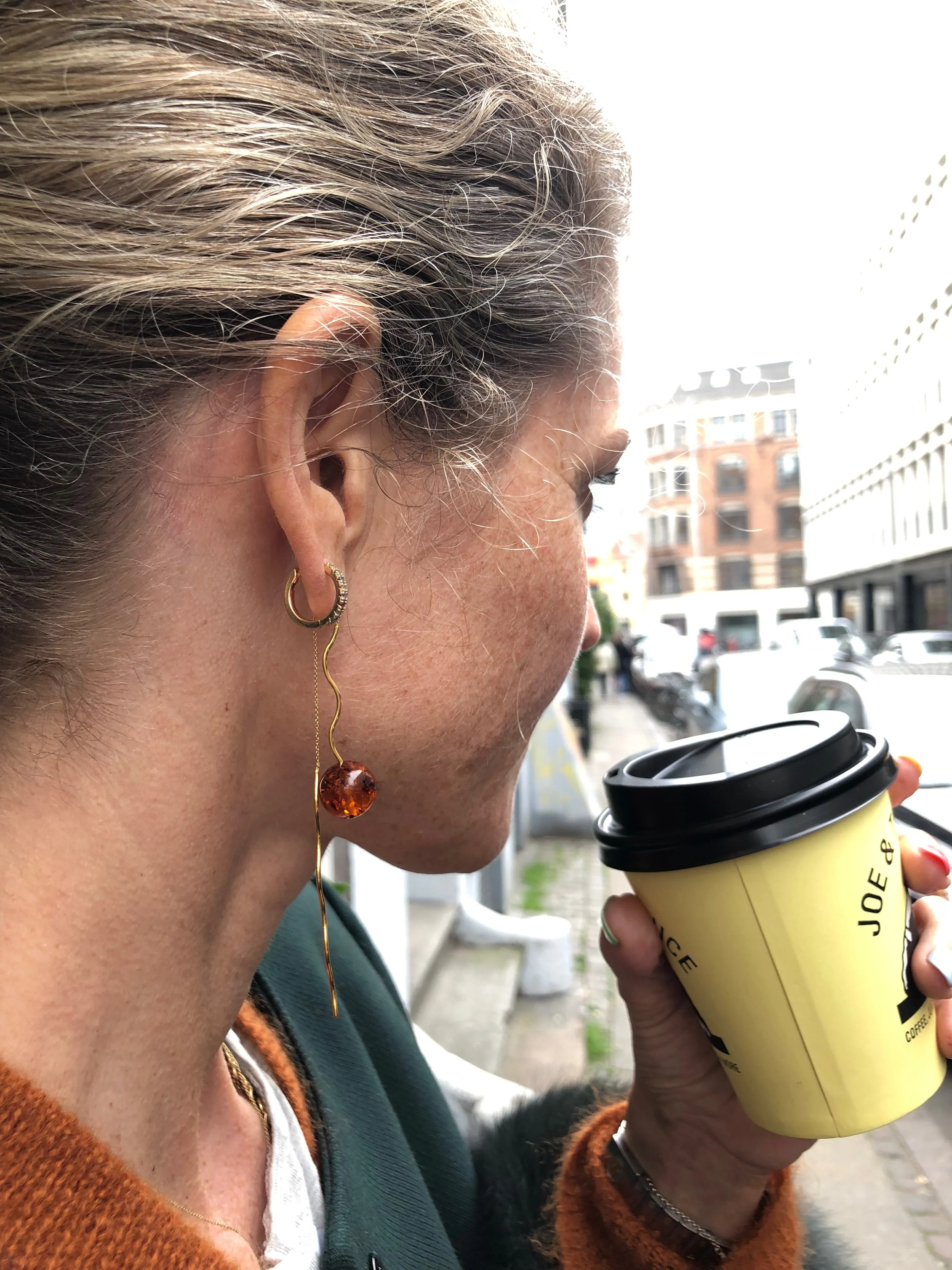 Cordelia Silver Earring w. Agate