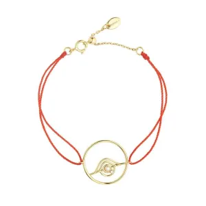 Cosmo Blazar Cord 18K Gold Plated Bracelet w. Pearl & Zirconia