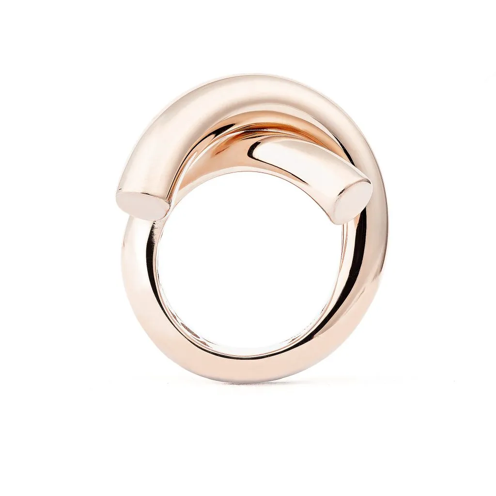 Cross Loop Big Plain 18K Whitegold Ring