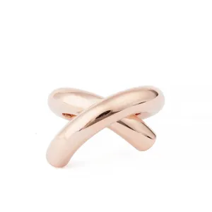 Cross Loop Big Plain 18K Whitegold Ring